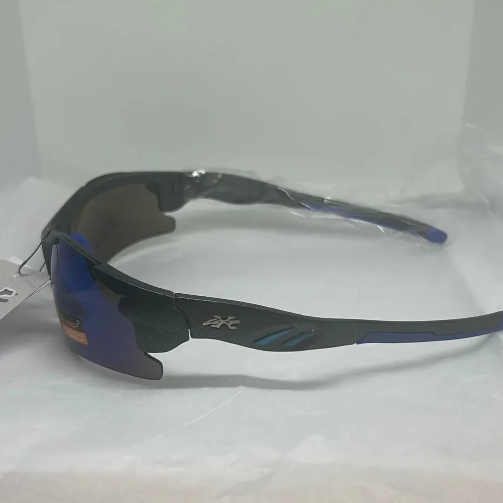 XLoop Sport Sunglasses – Blue Mirrored Lens – Shatter-Resistant UV400 Protection